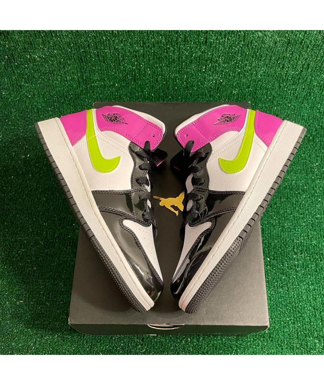 JORDAN Фуксия кроссовки из лакированной кожи, фото 2