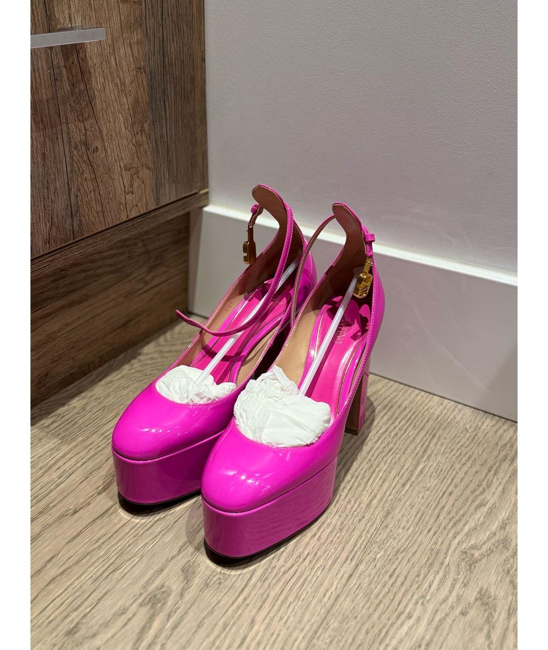 VALENTINO Фуксия кожаные туфли, фото 3
