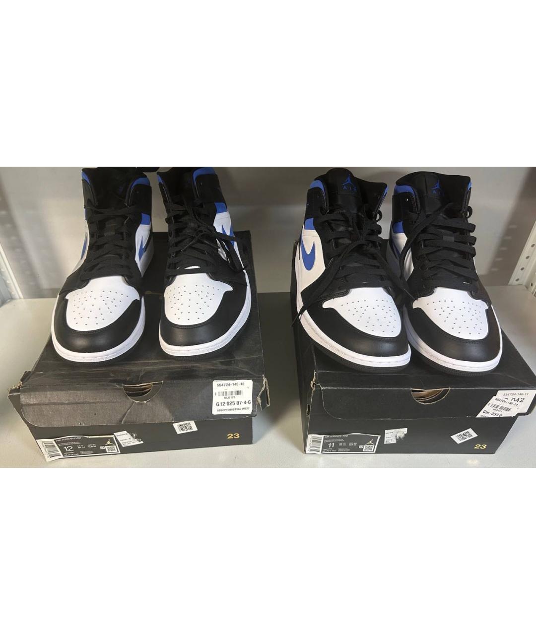 JORDAN Синие высокие кроссовки / кеды из искусственной кожи, фото 5