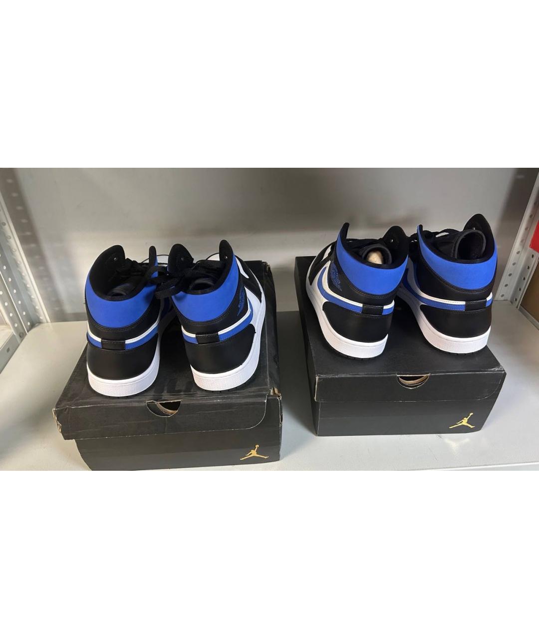 JORDAN Синие высокие кроссовки / кеды из искусственной кожи, фото 6