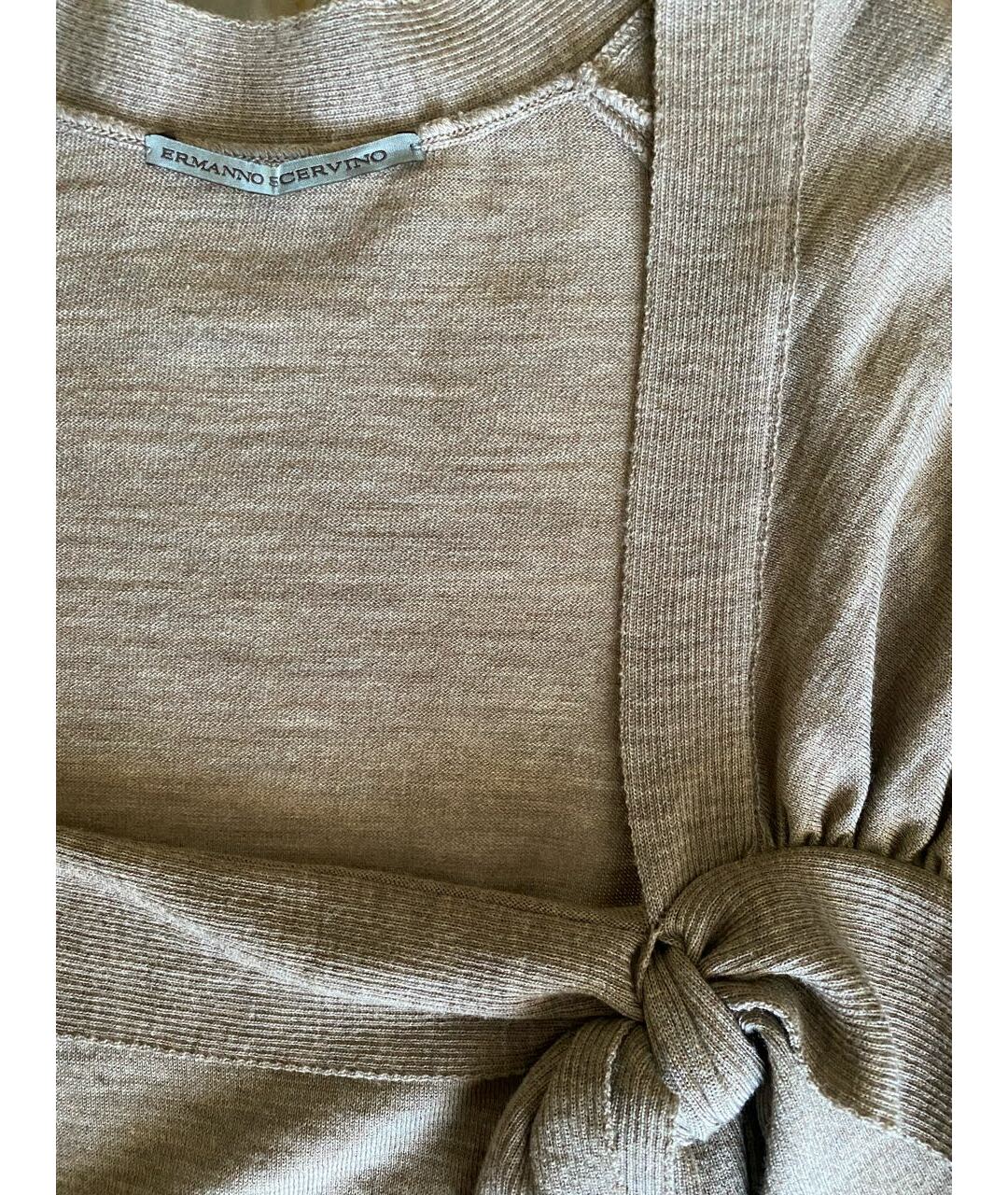 ERMANNO SCERVINO Бежевая шерстяная футболка, фото 3