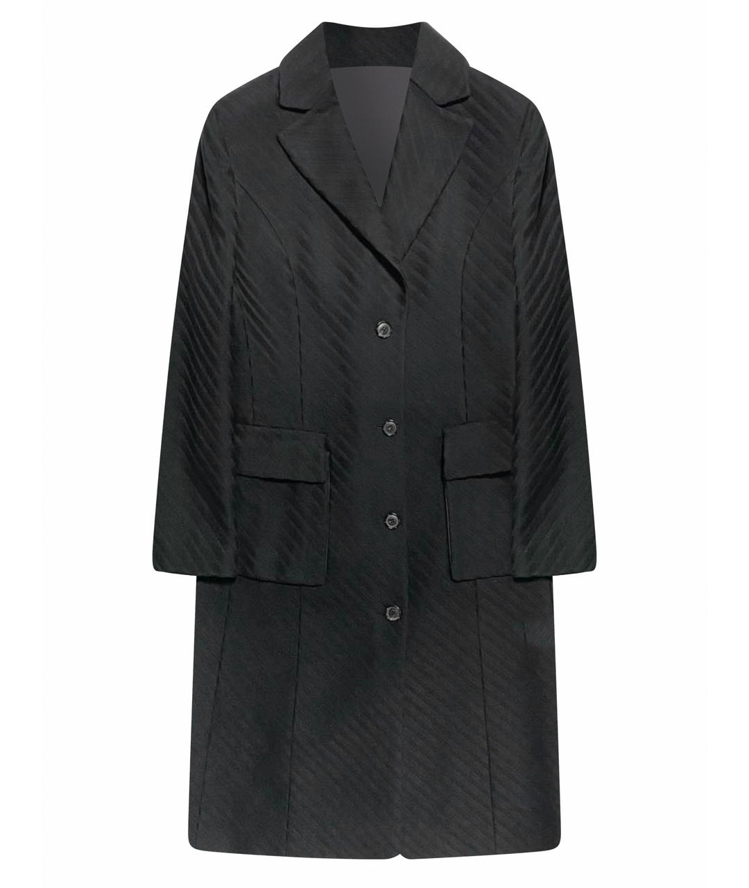 KITON Черное шерстяное пальто, фото 1