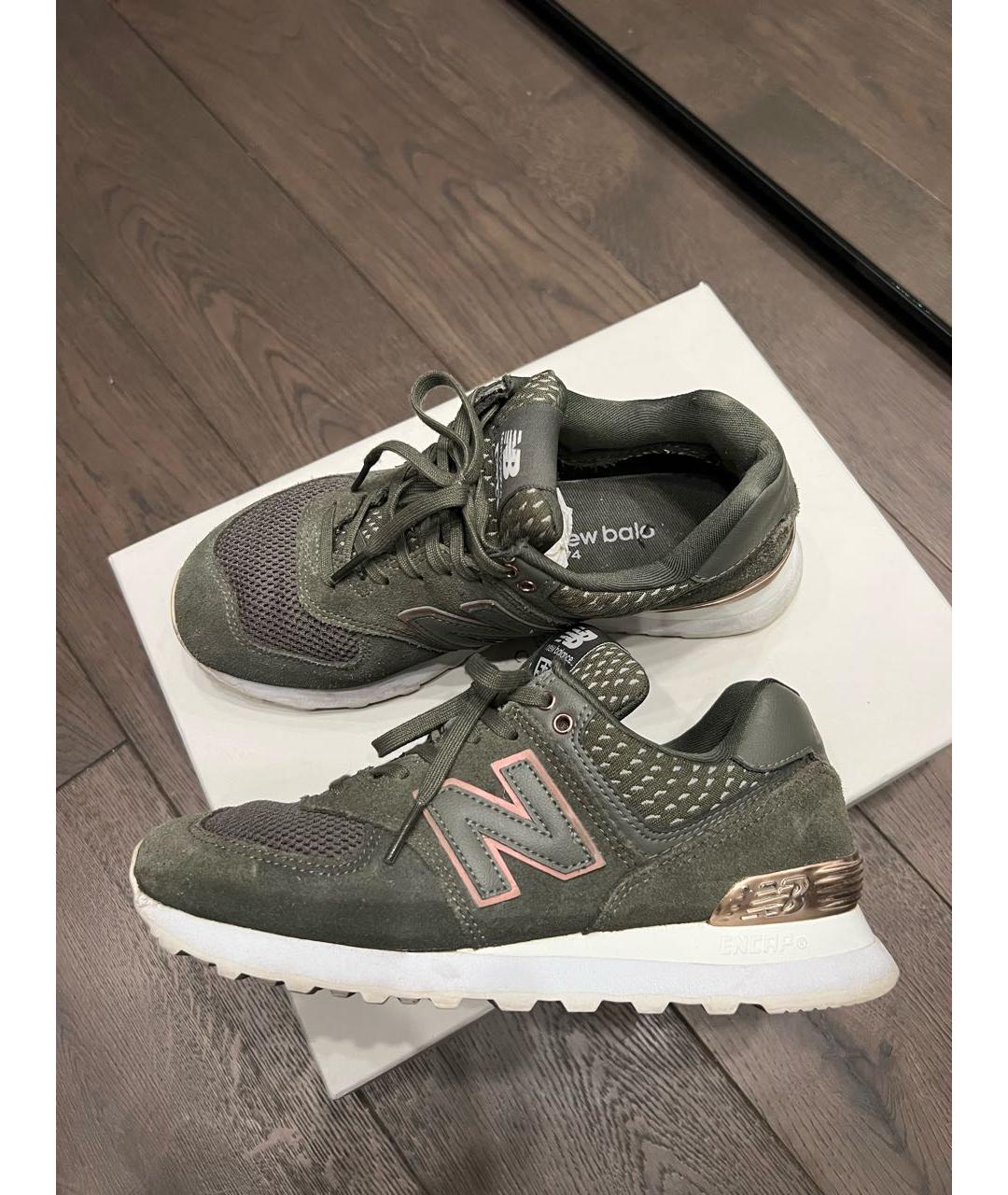 NEW BALANCE Хаки замшевые кроссовки, фото 6