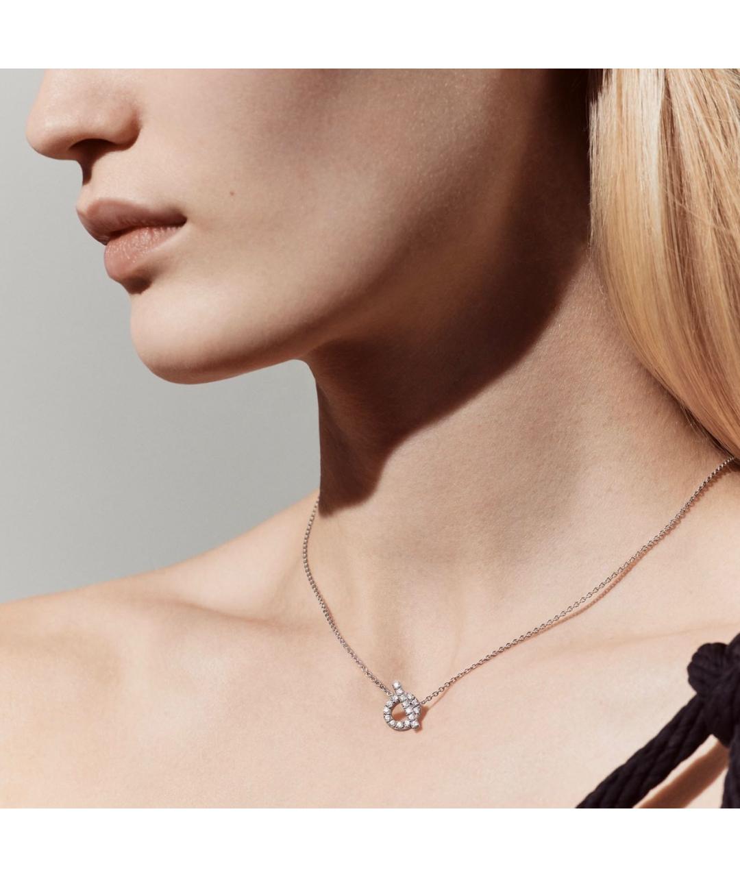 HERMES Серебряное колье из белого золота, фото 3