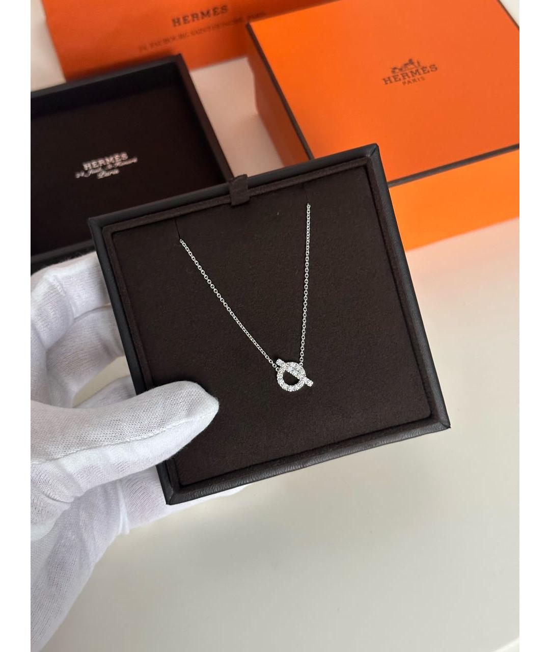 HERMES Серебряное колье из белого золота, фото 2