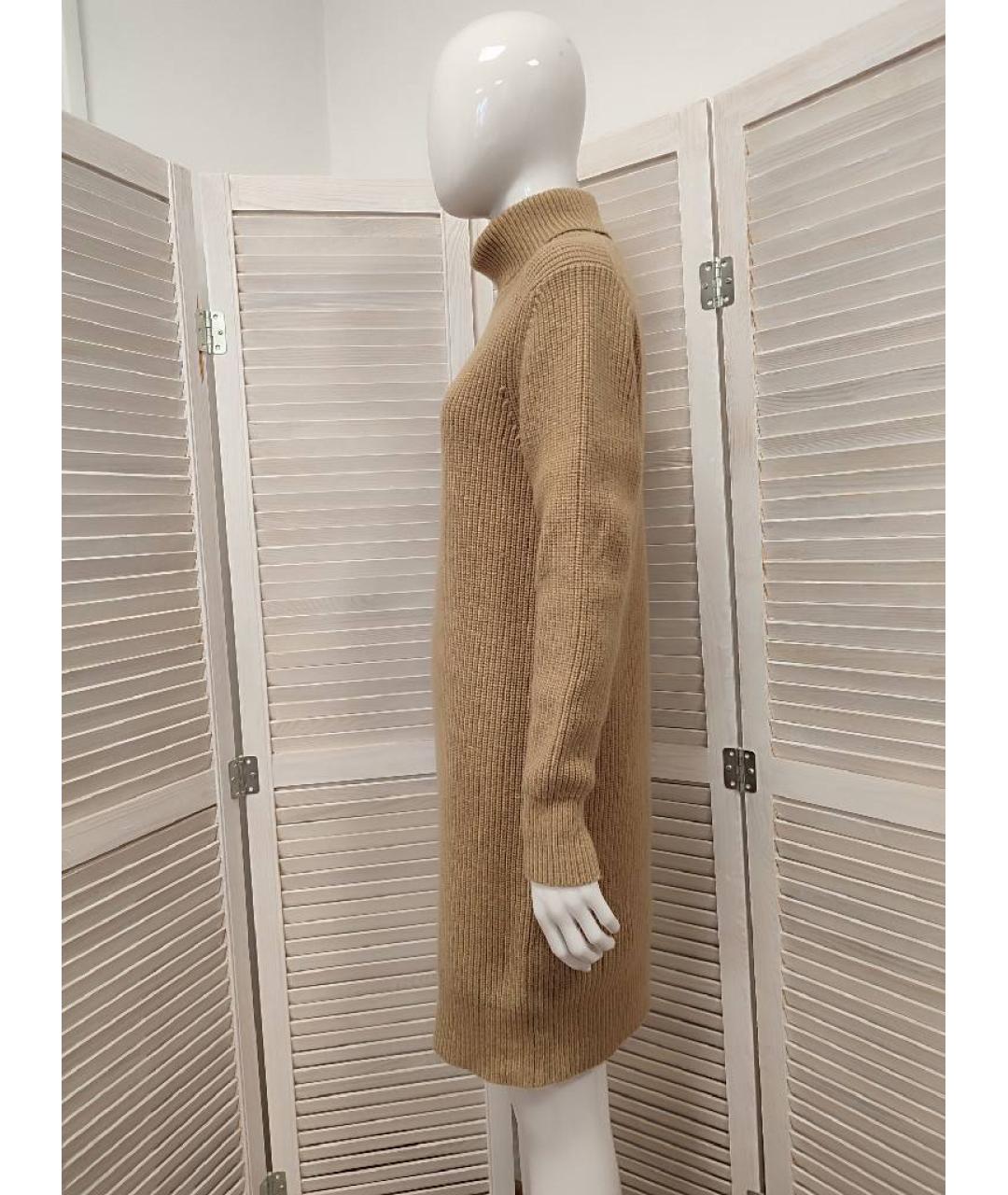 MICHAEL MICHAEL KORS Бежевое шерстяное повседневное платье, фото 4