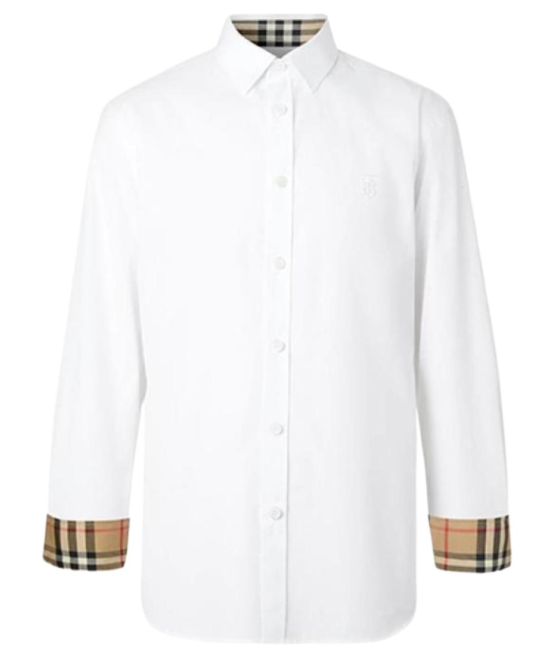 BURBERRY Белая хлопковая классическая рубашка, фото 1