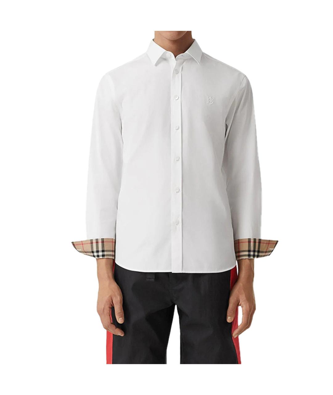 BURBERRY Белая хлопковая классическая рубашка, фото 4