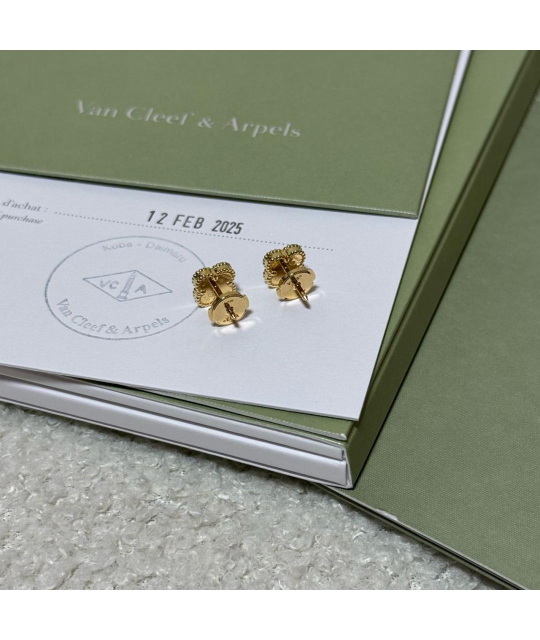VAN CLEEF & ARPELS Черные серьги из желтого золота, фото 4