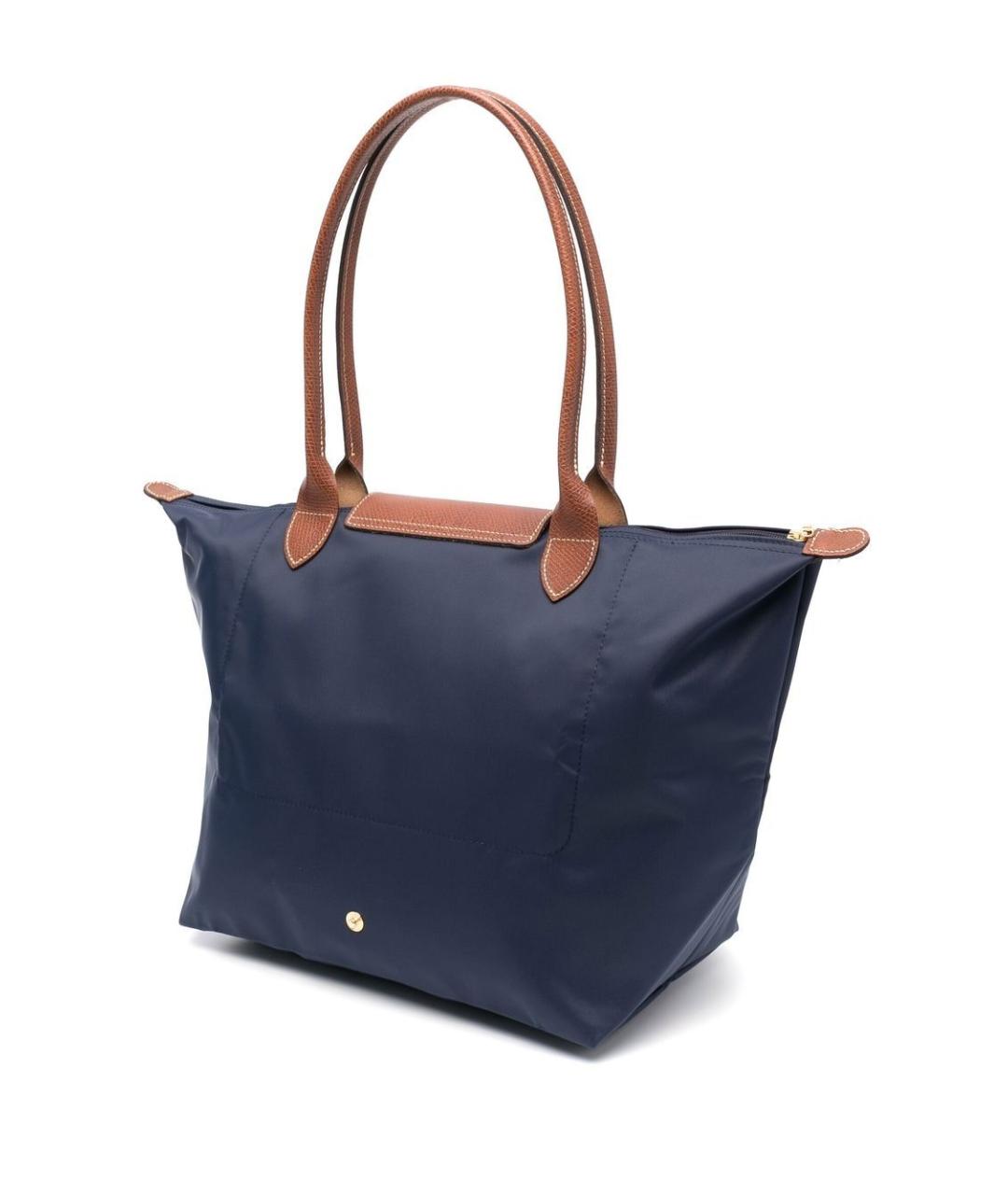 LONGCHAMP Темно-синяя синтетическая сумка тоут, фото 2