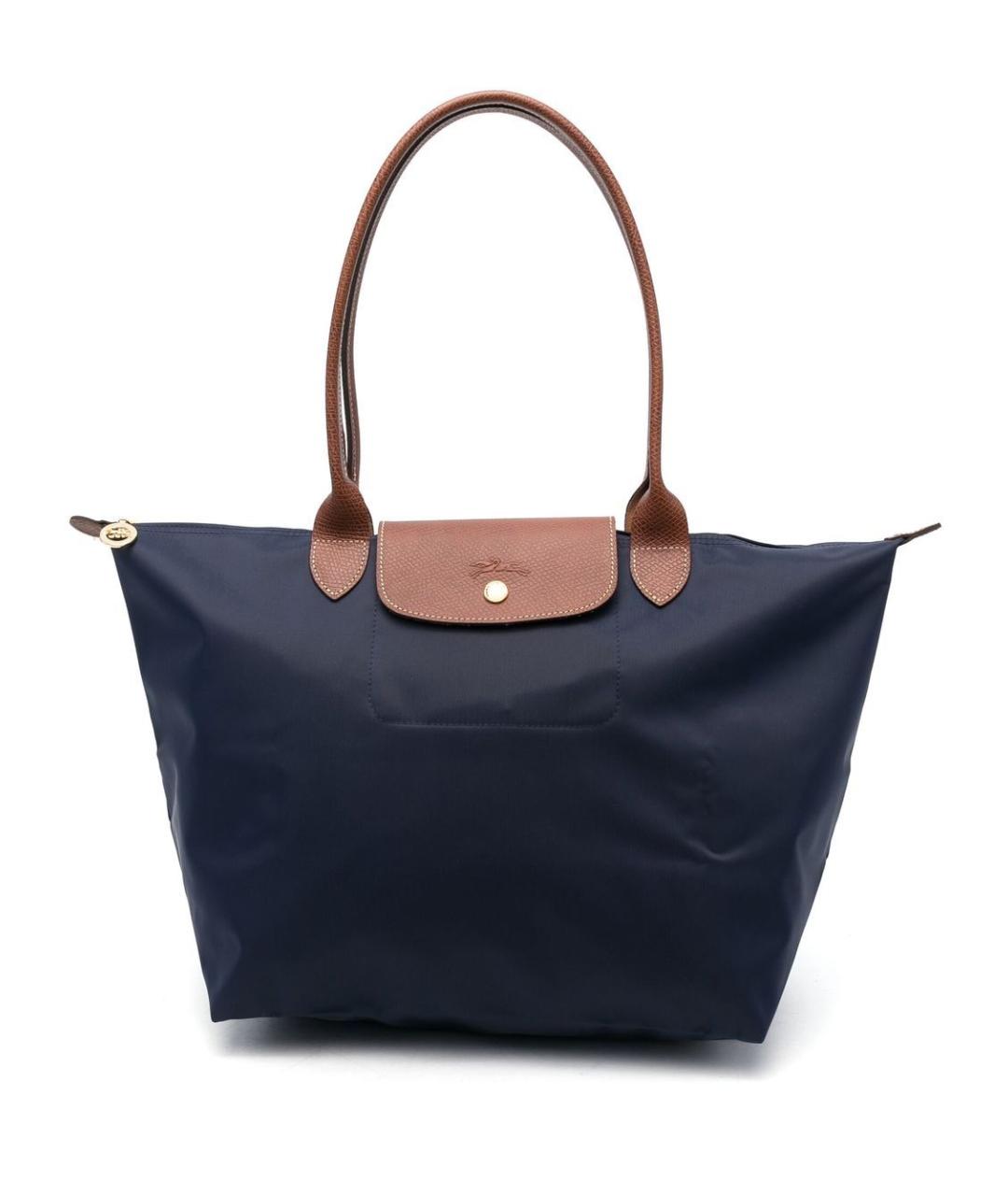 LONGCHAMP Темно-синяя синтетическая сумка тоут, фото 1