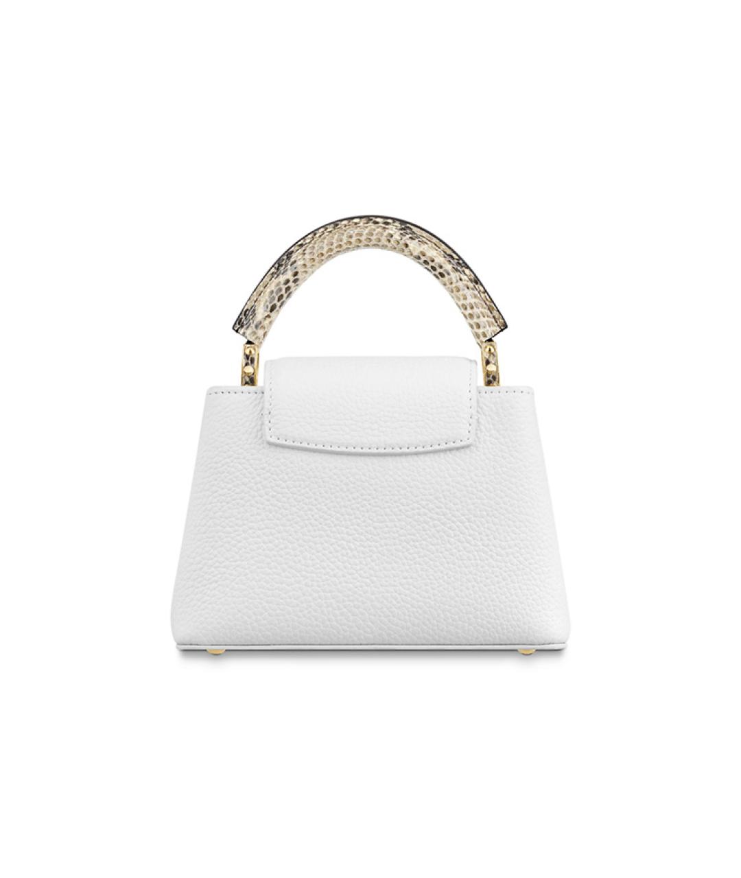 LOUIS VUITTON Белая кожаная сумка с короткими ручками, фото 3