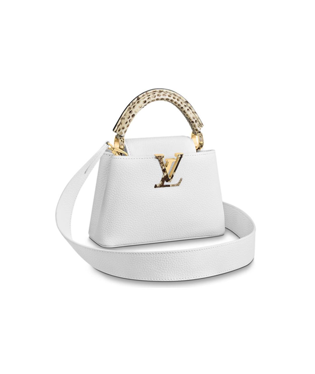 LOUIS VUITTON Белая кожаная сумка с короткими ручками, фото 1