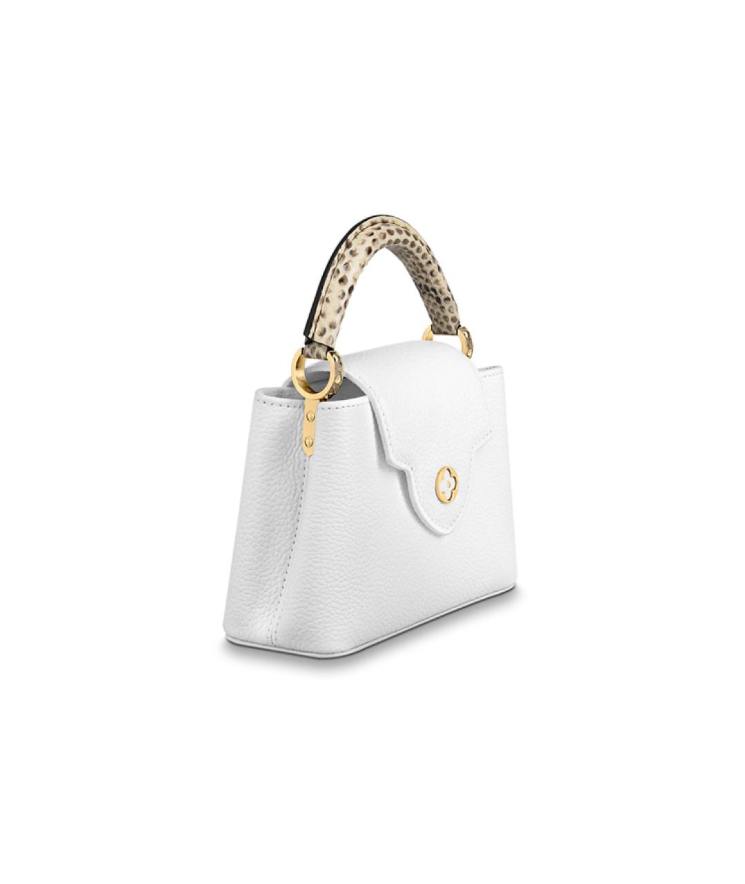 LOUIS VUITTON Белая кожаная сумка с короткими ручками, фото 2