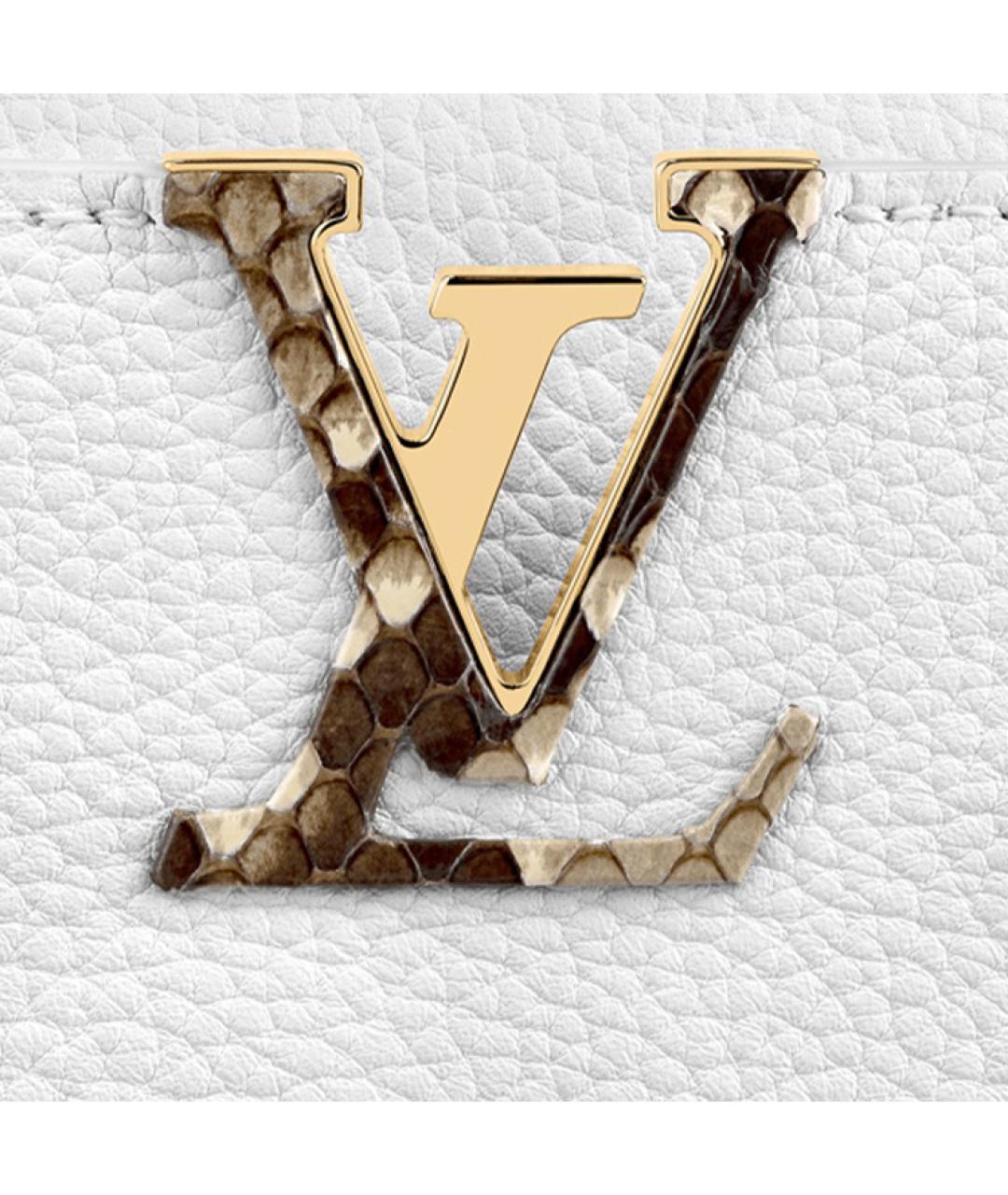 LOUIS VUITTON Белая кожаная сумка с короткими ручками, фото 5