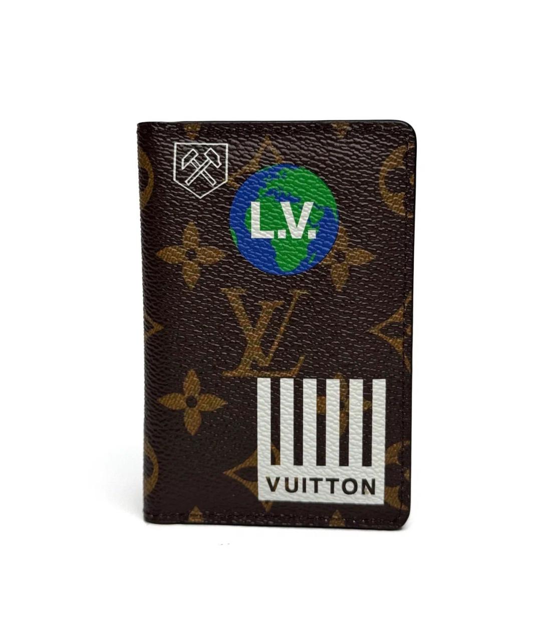 LOUIS VUITTON Черный кожаный кардхолдер, фото 1