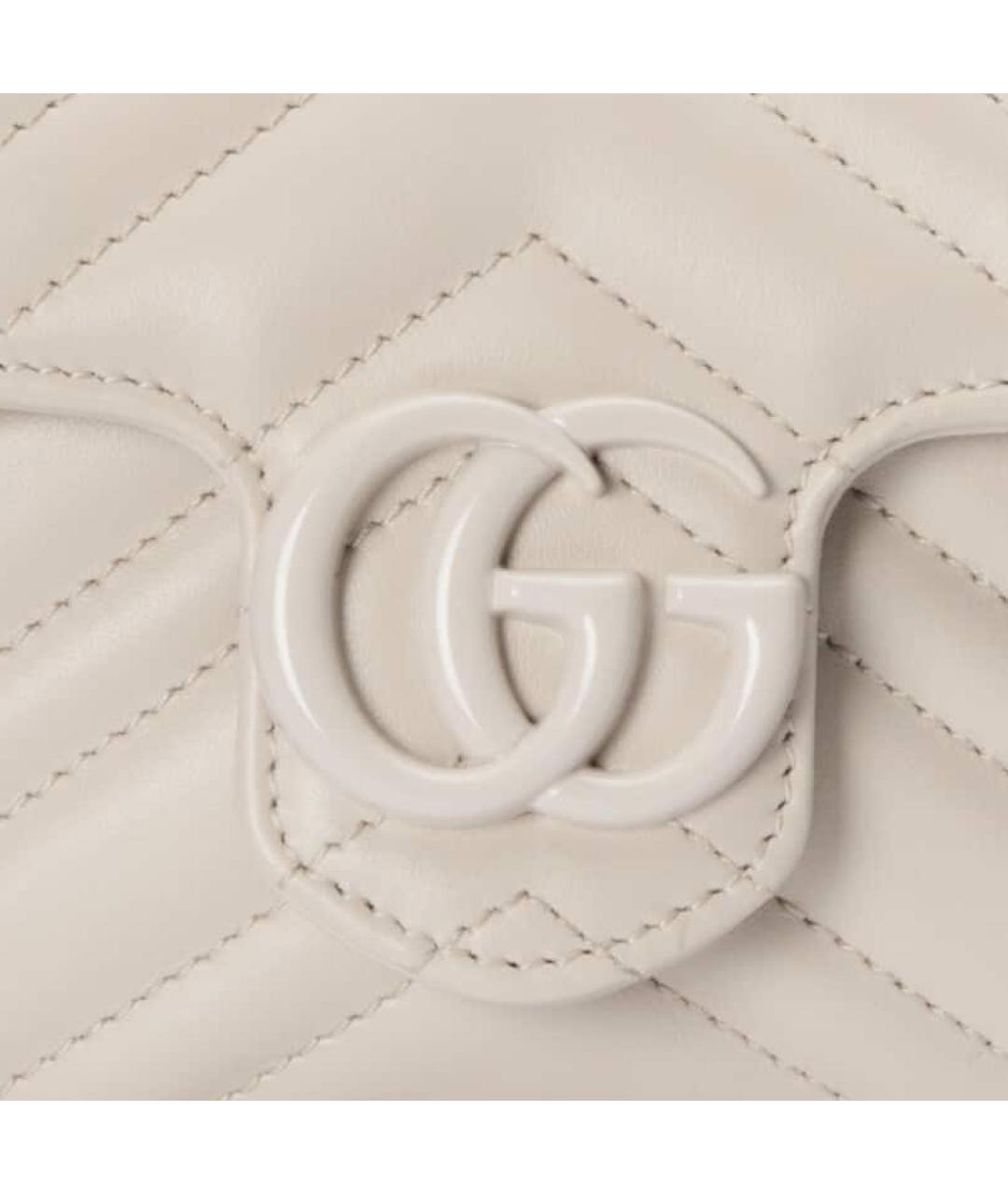 GUCCI Белая кожаная сумка через плечо, фото 9