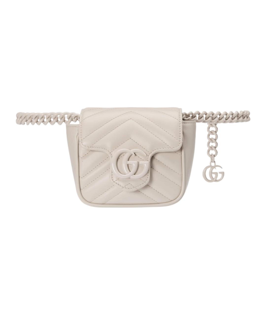 GUCCI Белая кожаная сумка через плечо, фото 2