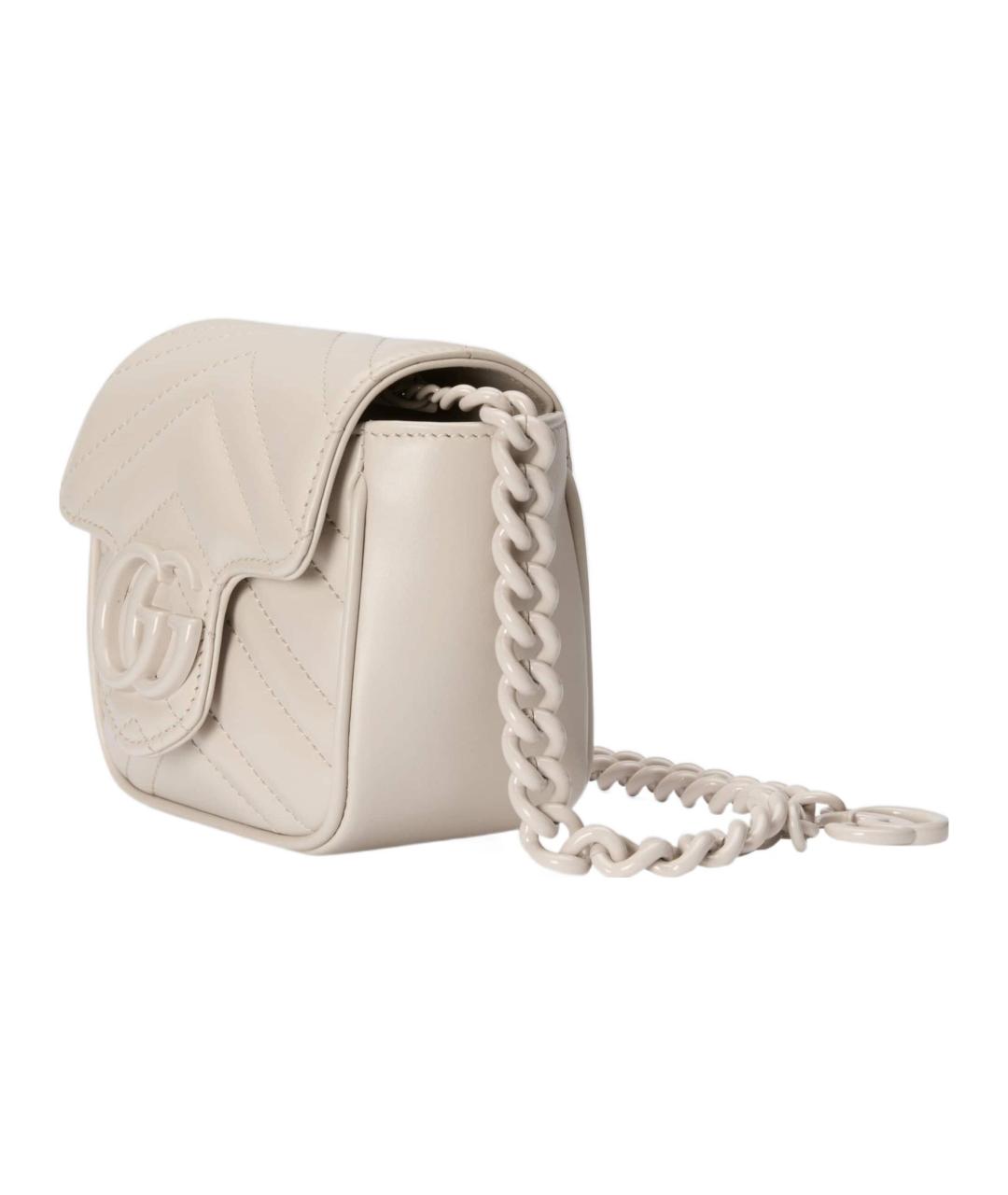 GUCCI Белая кожаная сумка через плечо, фото 3