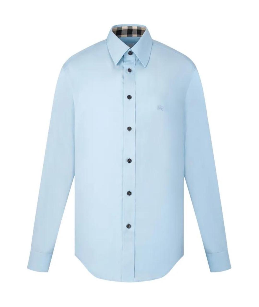 BURBERRY Голубая хлопковая кэжуал рубашка, фото 1