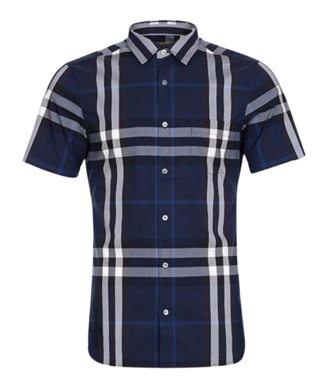 BURBERRY Темно-синяя хлопковая кэжуал рубашка, фото 1