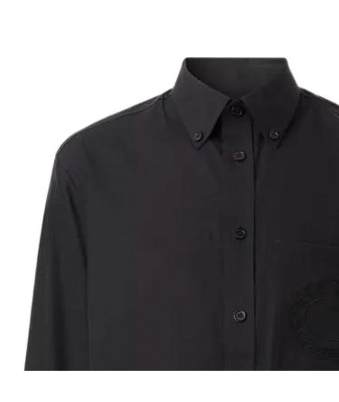 BURBERRY Черная хлопковая классическая рубашка, фото 4