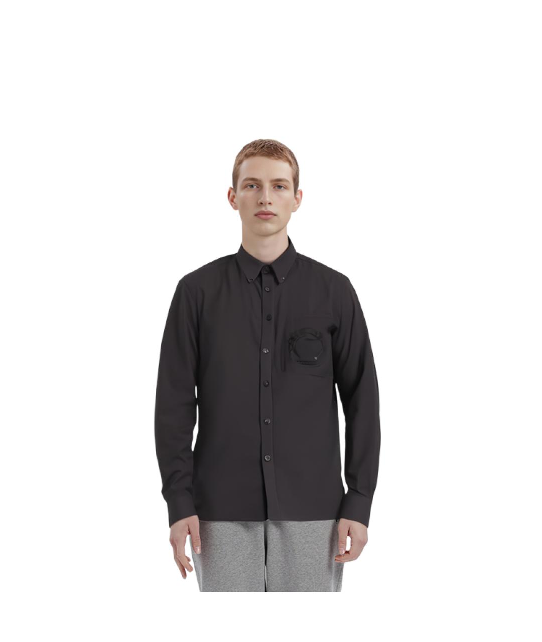 BURBERRY Черная хлопковая классическая рубашка, фото 2