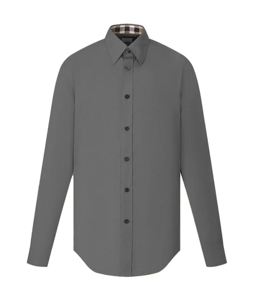 BURBERRY Серая хлопковая кэжуал рубашка, фото 1