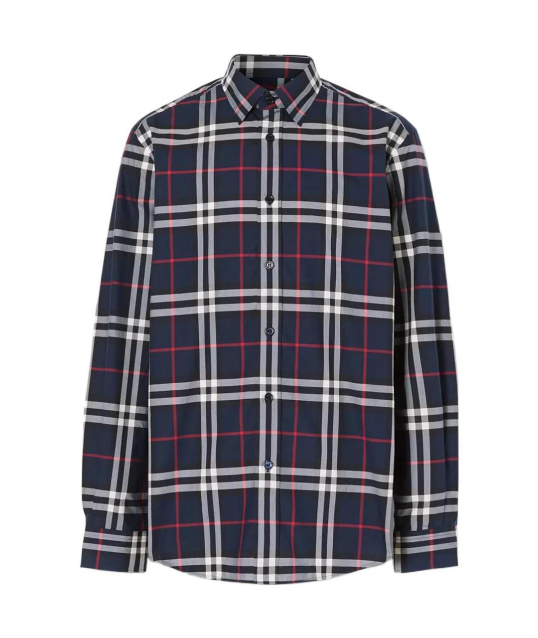 BURBERRY Темно-синяя хлопковая кэжуал рубашка, фото 1