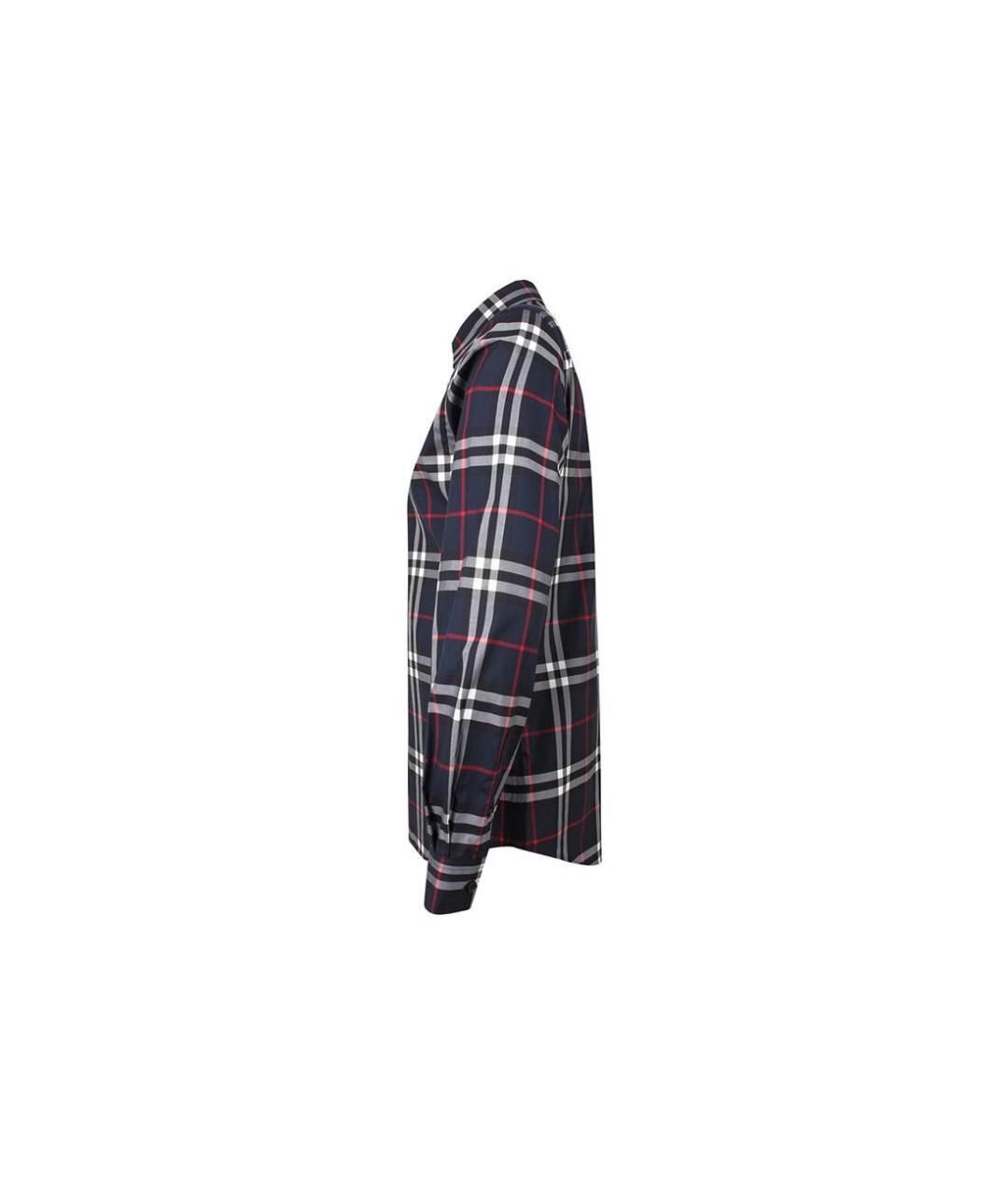 BURBERRY Темно-синяя хлопковая кэжуал рубашка, фото 3