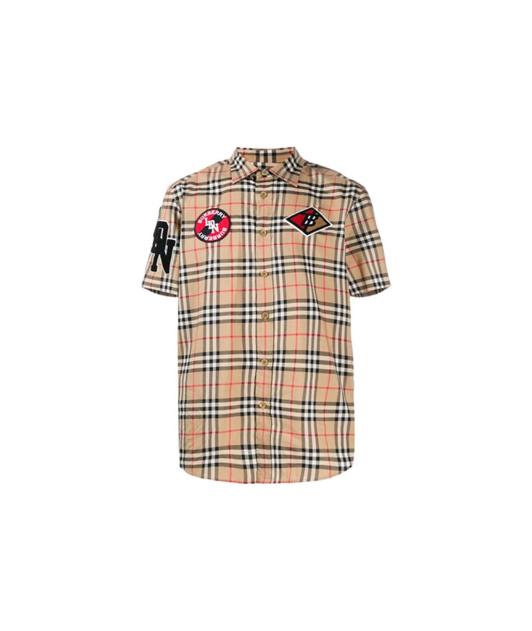 BURBERRY Коричневая хлопковая кэжуал рубашка, фото 6