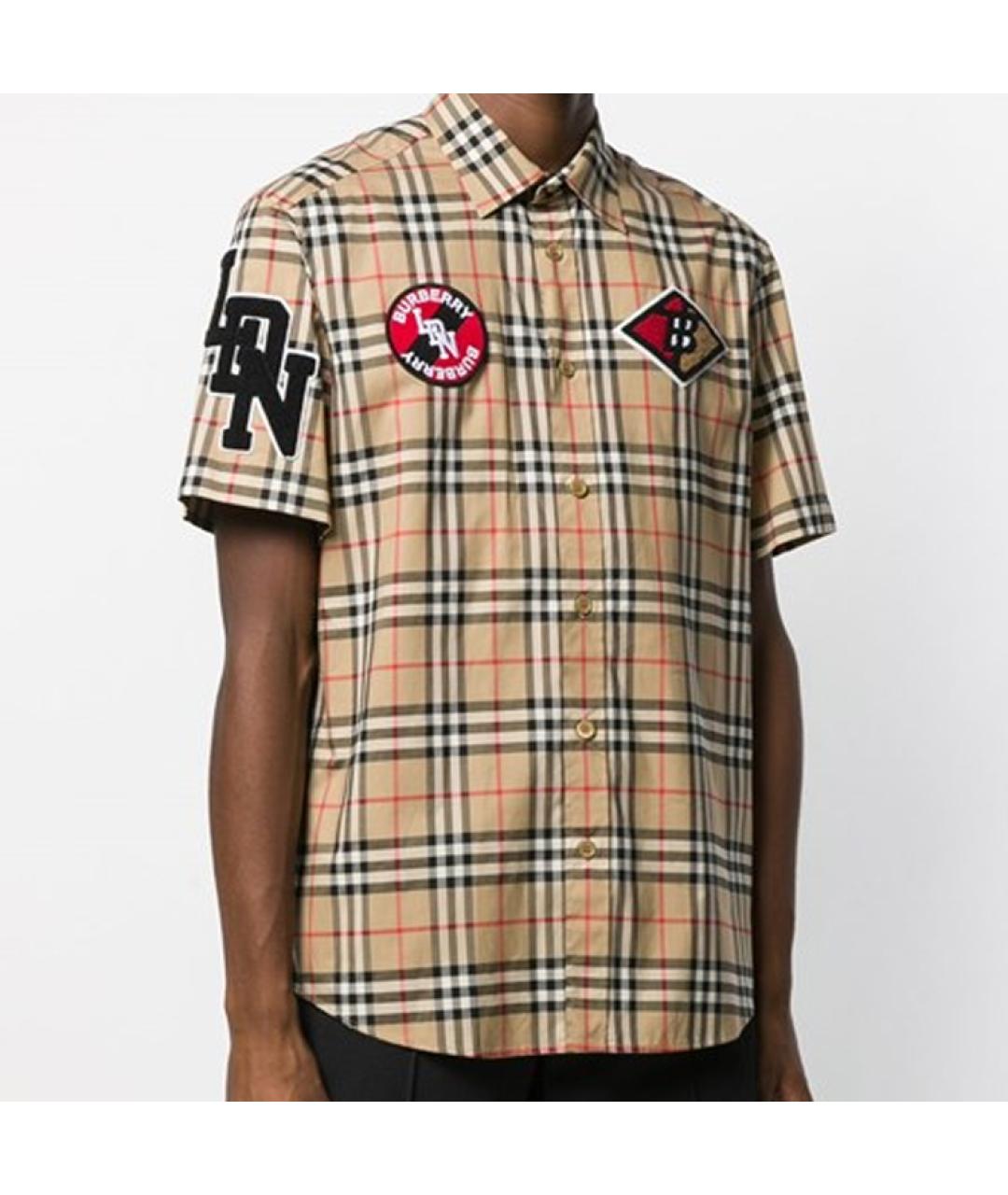 BURBERRY Коричневая хлопковая кэжуал рубашка, фото 3