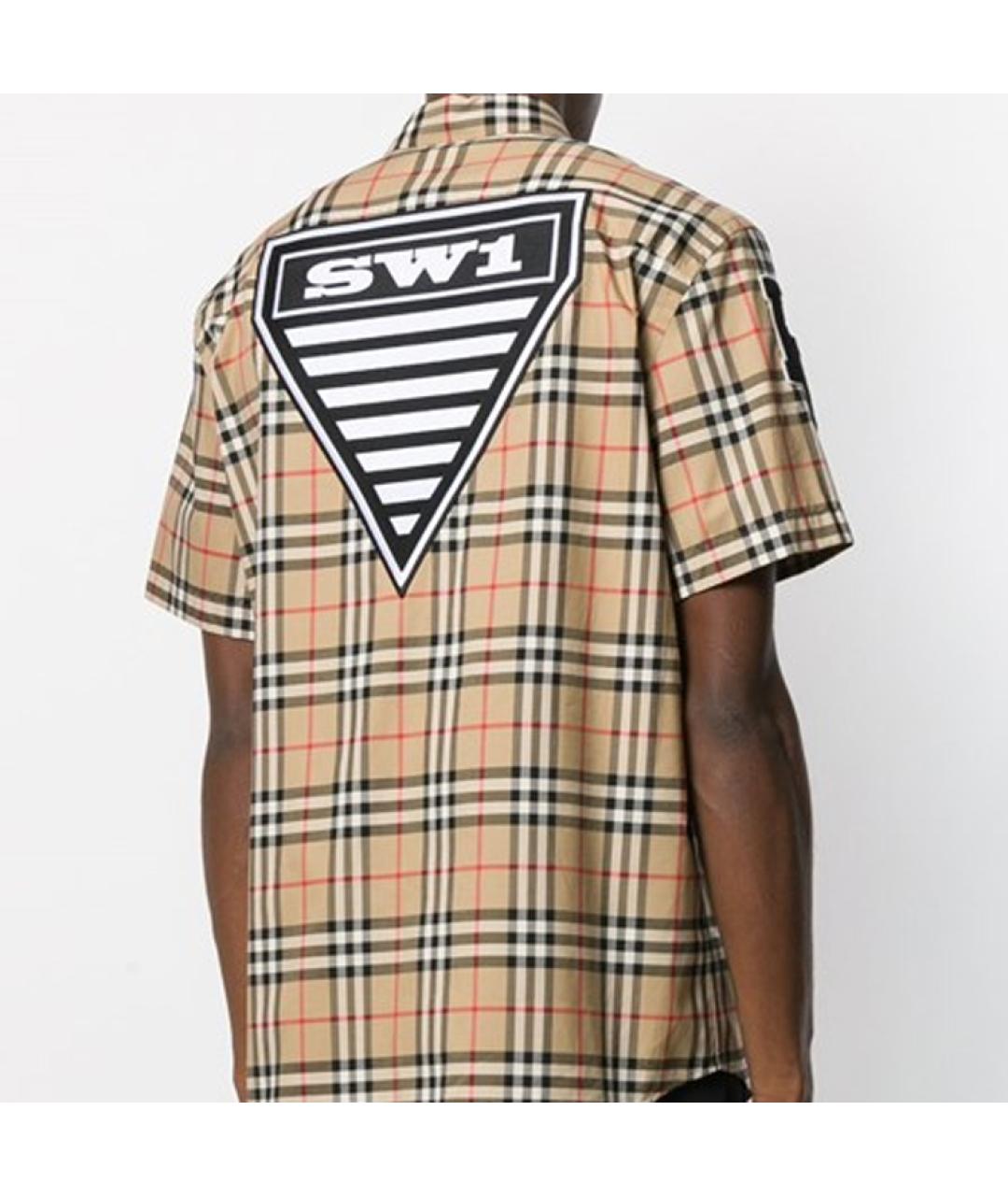 BURBERRY Коричневая хлопковая кэжуал рубашка, фото 2