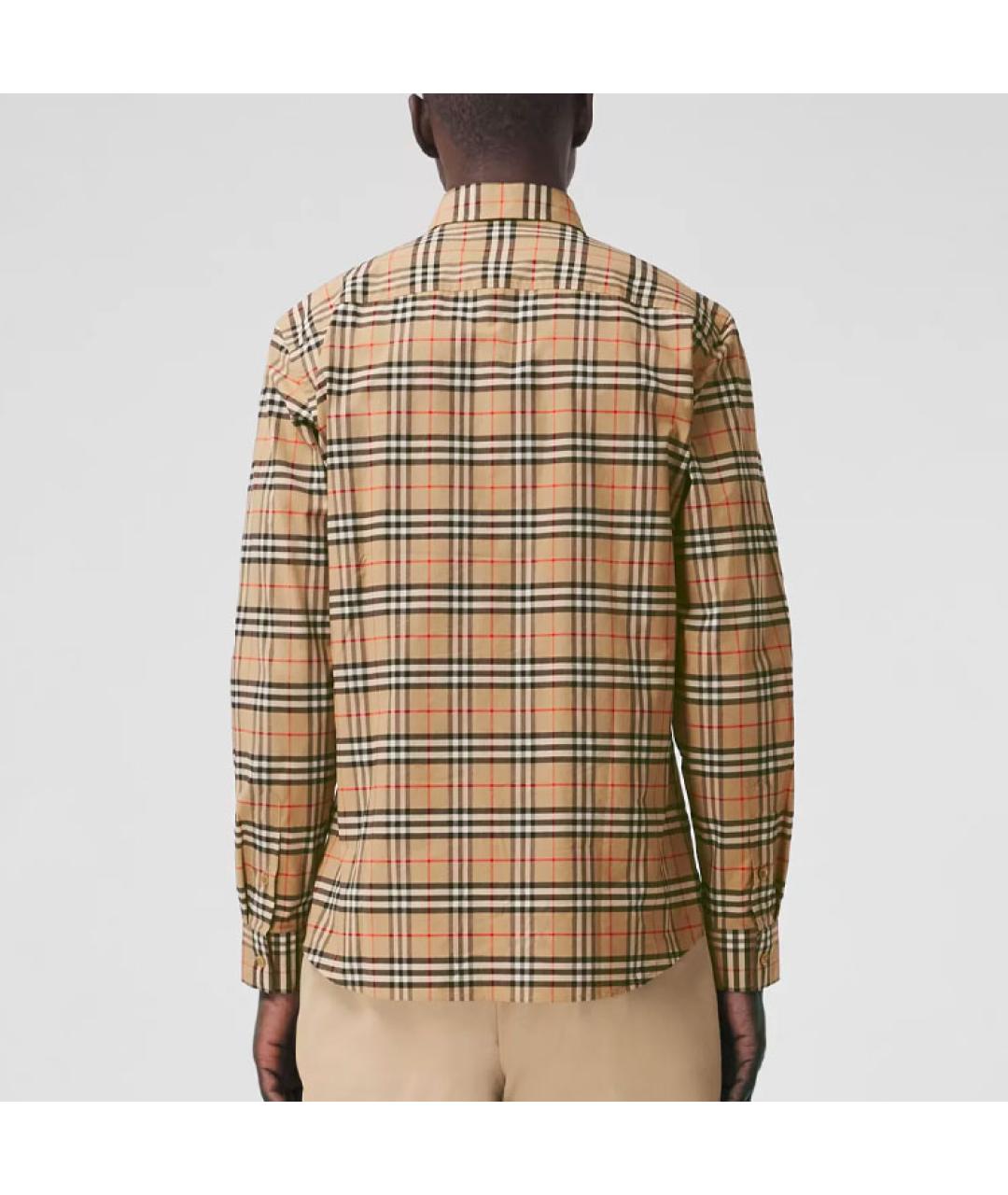 BURBERRY Бежевая хлопковая кэжуал рубашка, фото 5