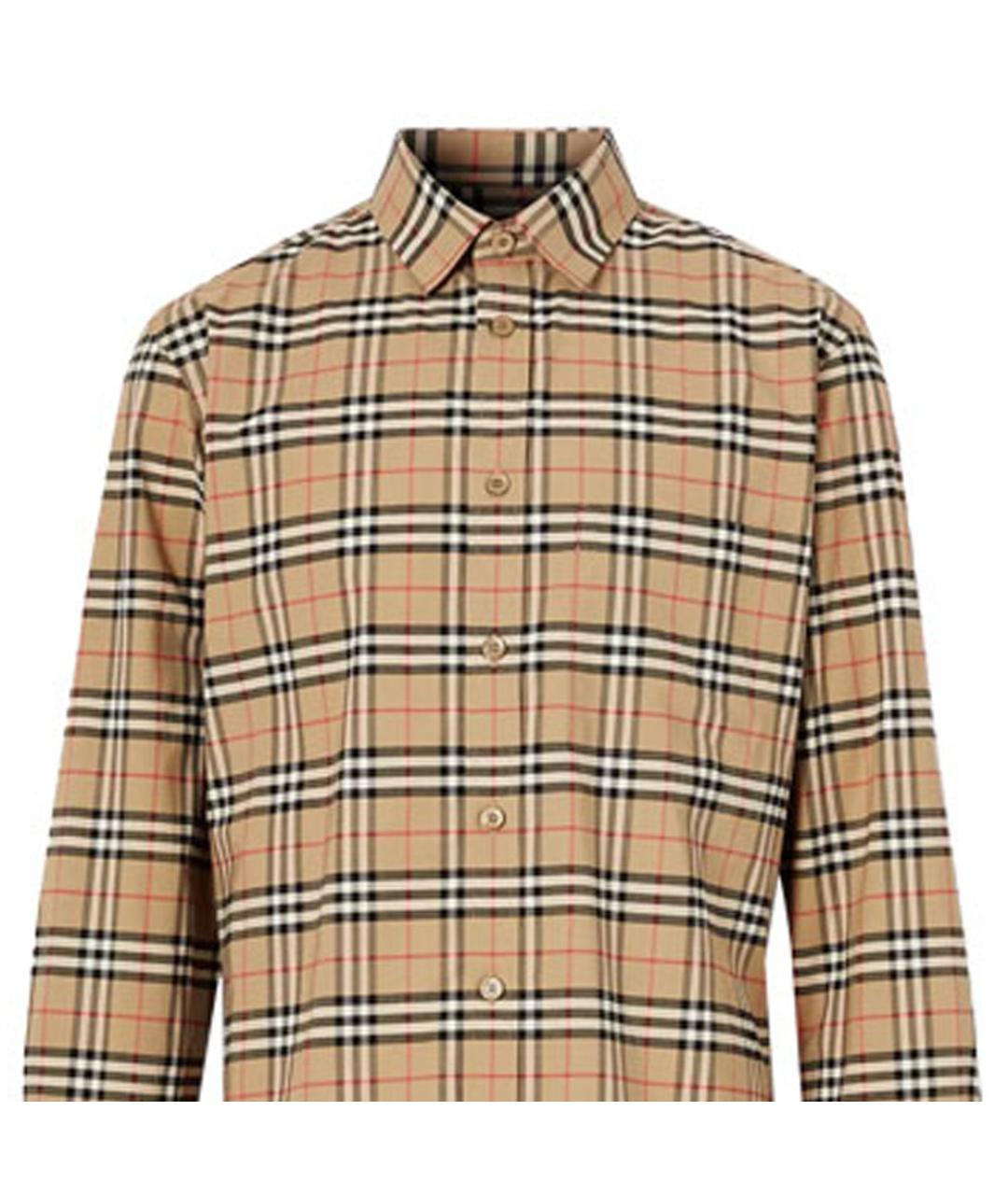 BURBERRY Бежевая хлопковая кэжуал рубашка, фото 6