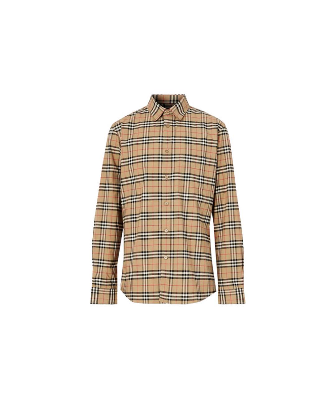 BURBERRY Бежевая хлопковая кэжуал рубашка, фото 7