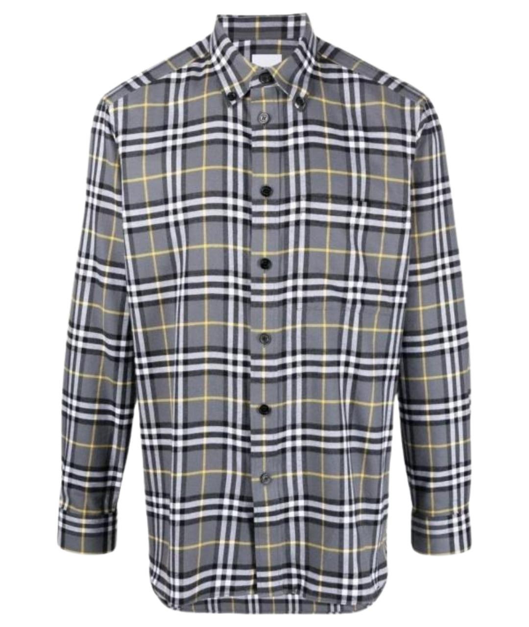 BURBERRY Серая хлопковая кэжуал рубашка, фото 1