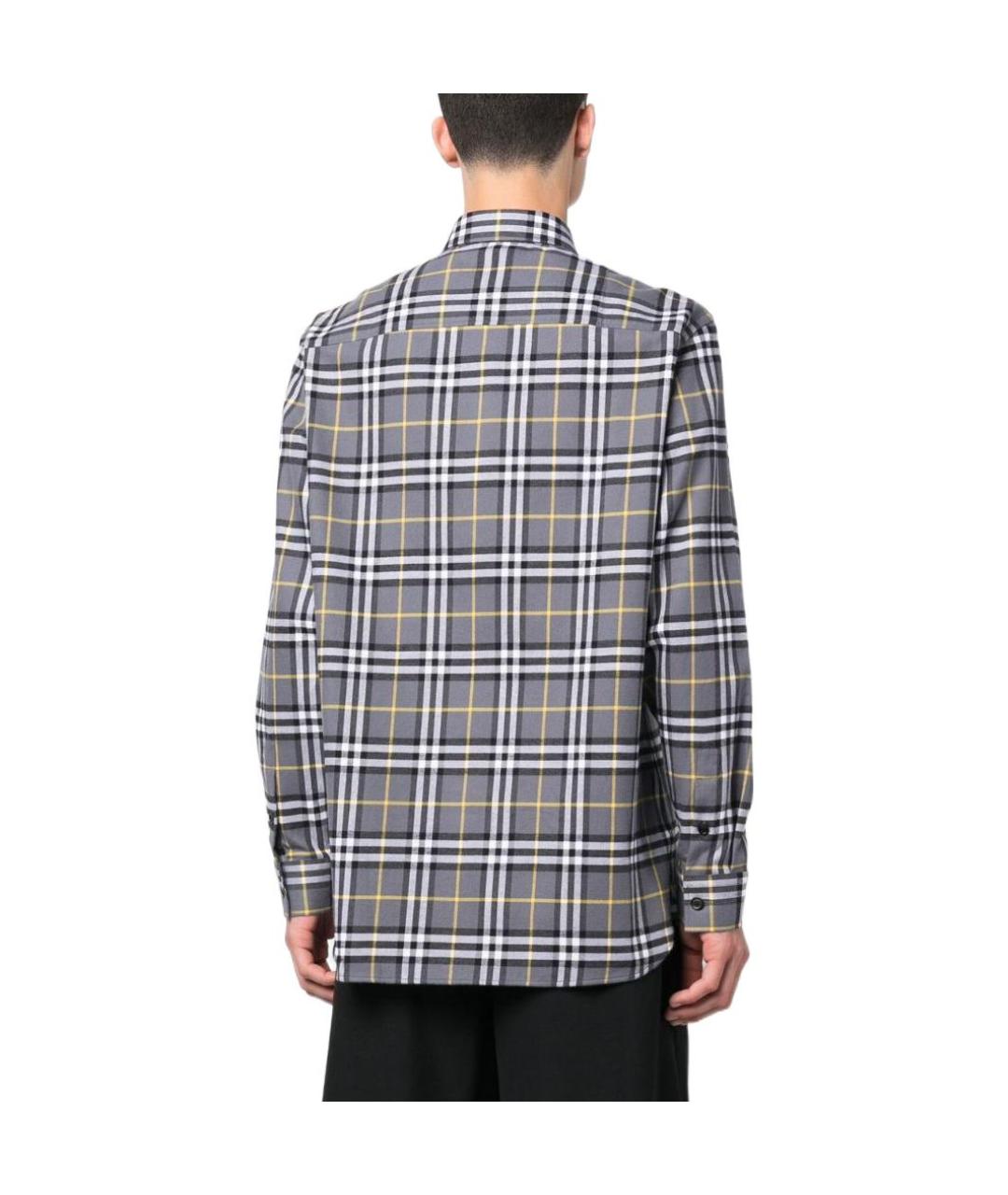 BURBERRY Серая хлопковая кэжуал рубашка, фото 3