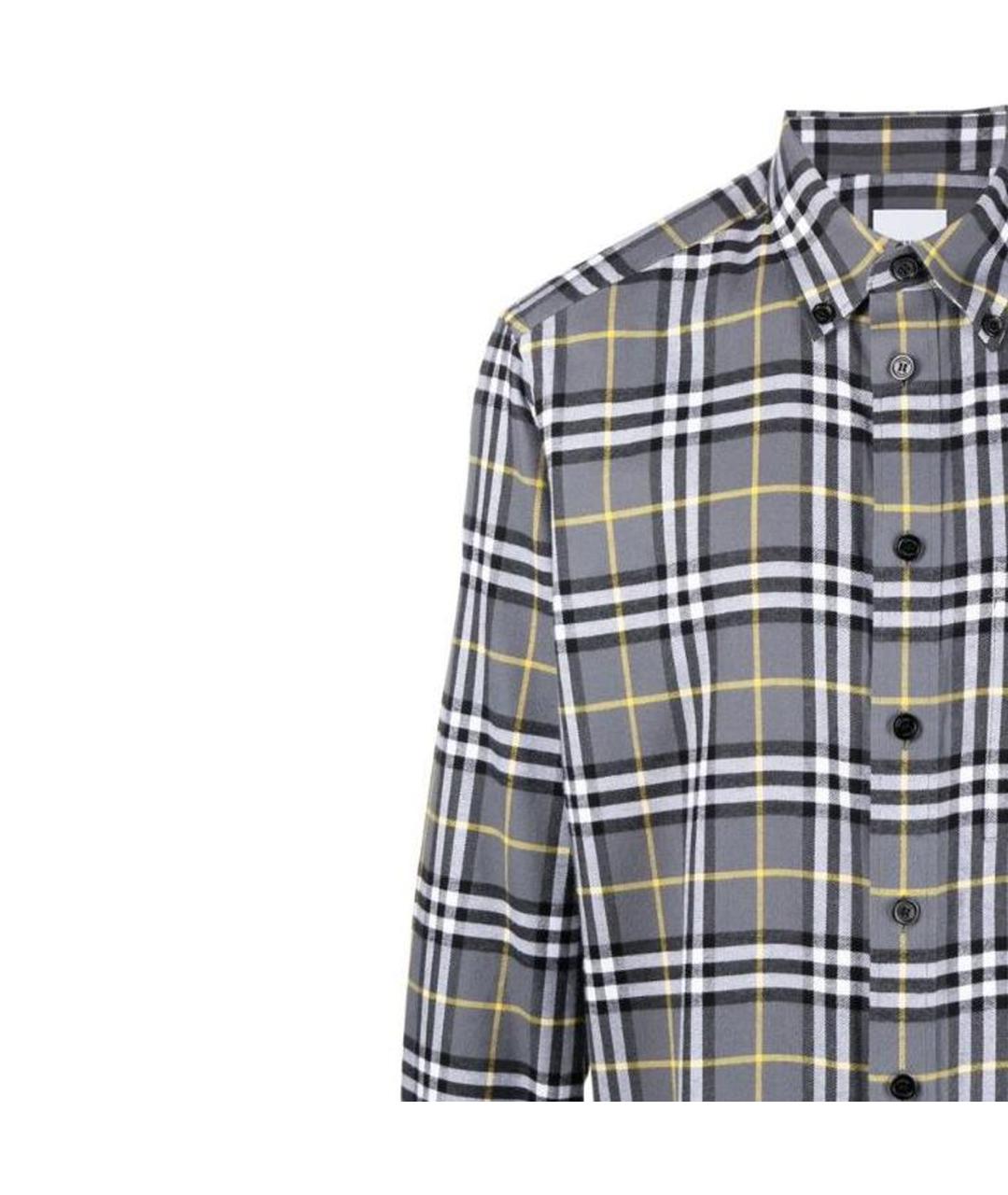 BURBERRY Серая хлопковая кэжуал рубашка, фото 5