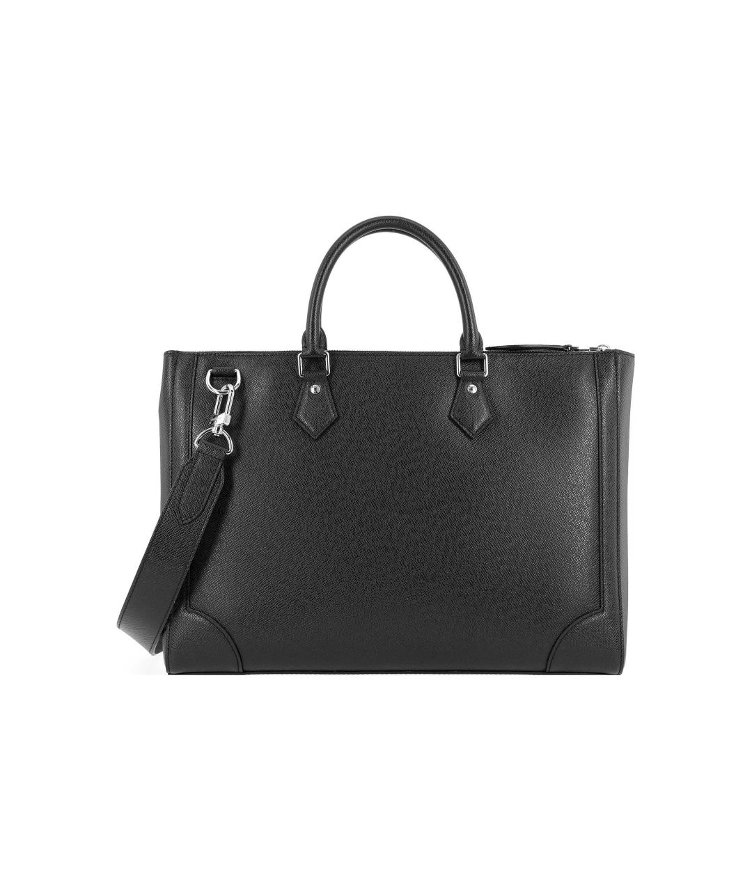 LOUIS VUITTON Черный кожаный портфель, фото 5