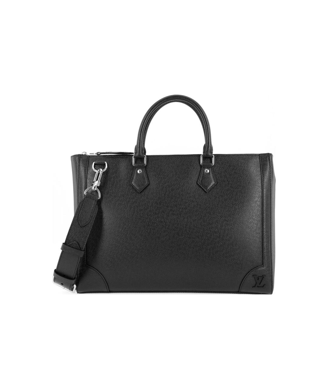 LOUIS VUITTON Черный кожаный портфель, фото 1