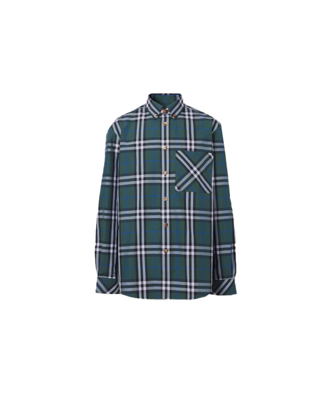 BURBERRY Зеленая хлопковая кэжуал рубашка, фото 1