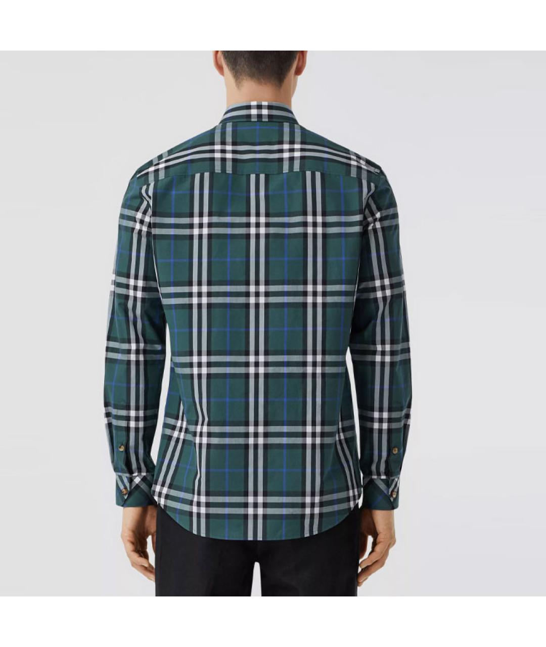 BURBERRY Зеленая хлопковая кэжуал рубашка, фото 3
