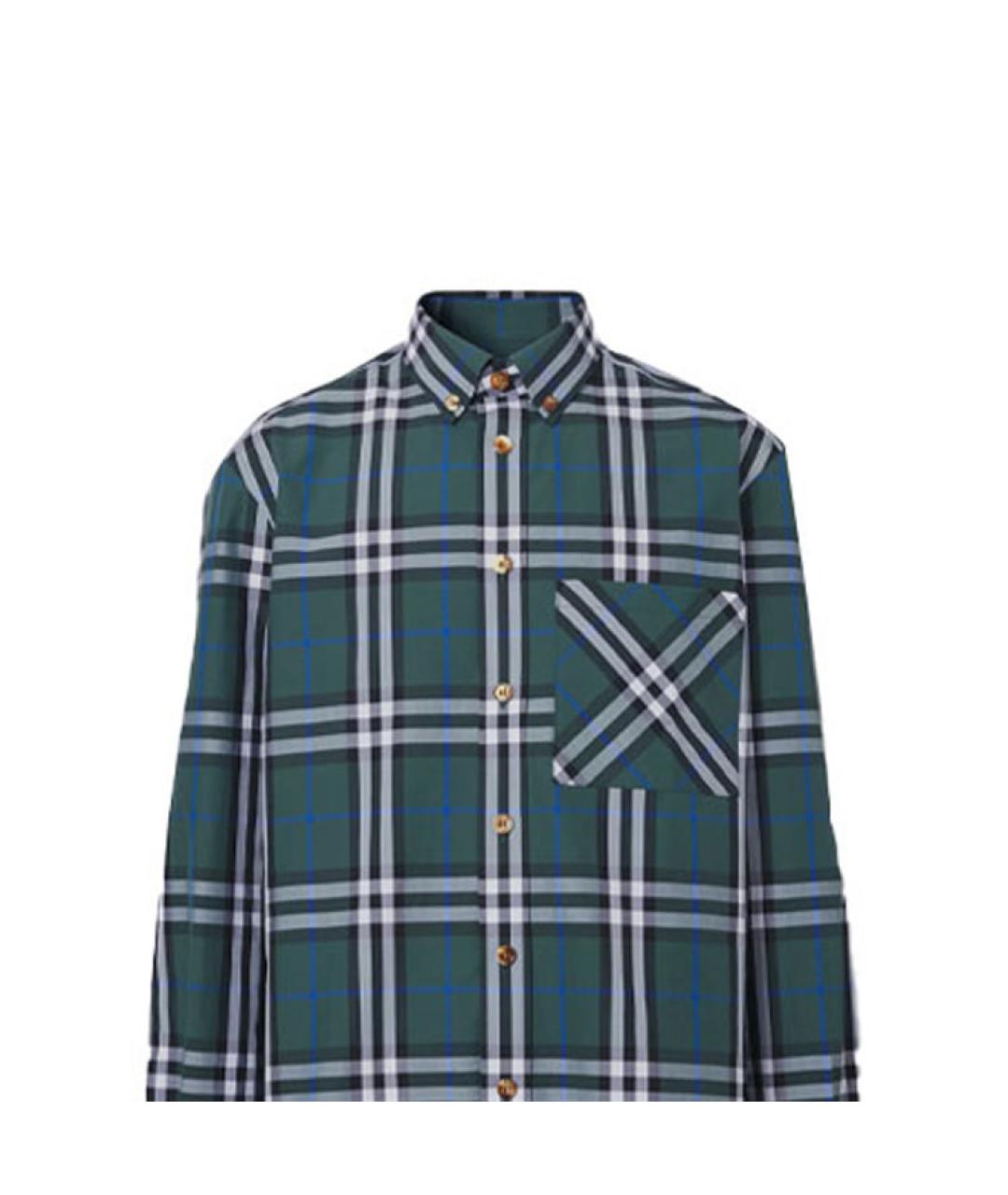 BURBERRY Зеленая хлопковая кэжуал рубашка, фото 5