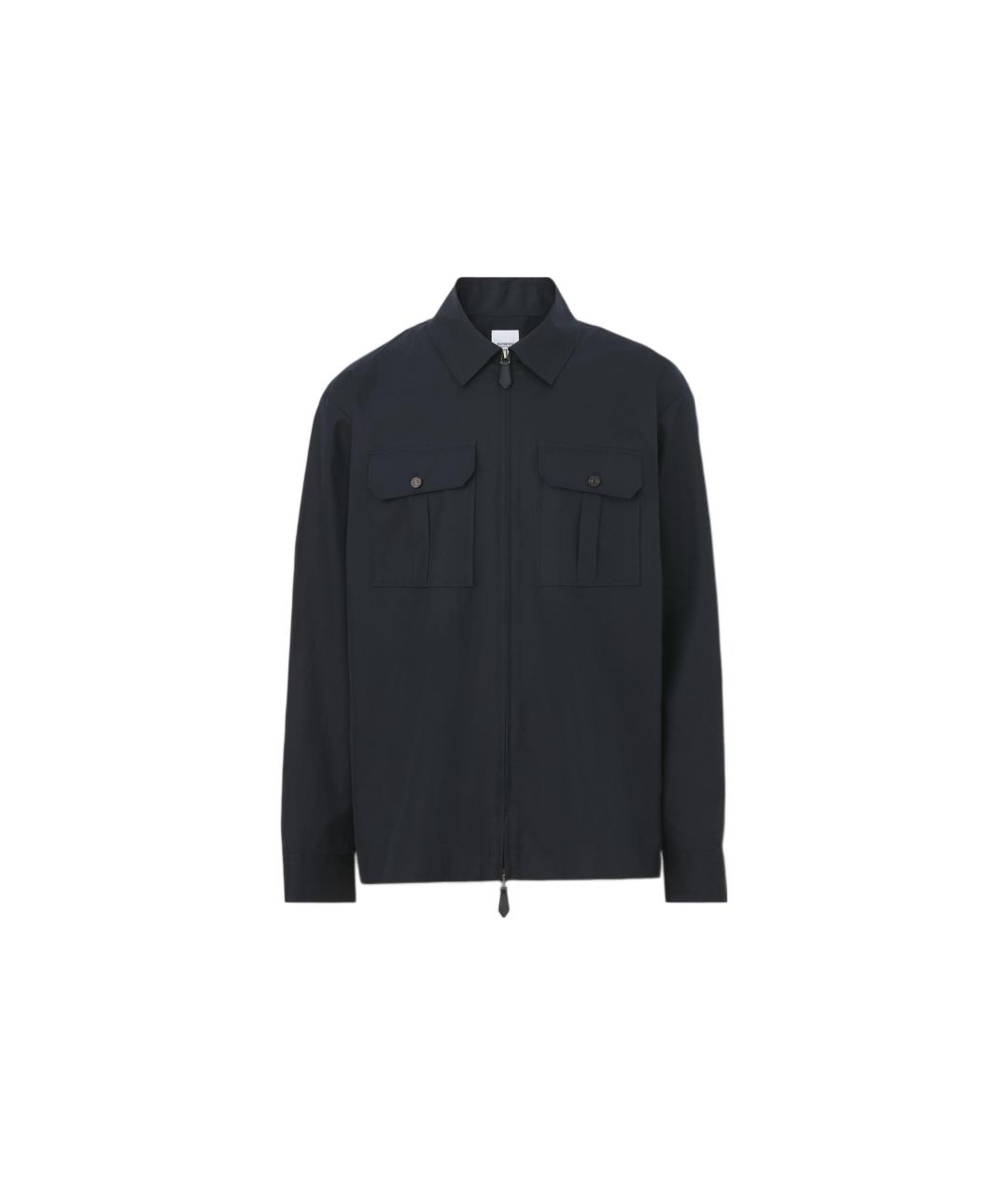 BURBERRY Темно-синяя хлопковая куртка, фото 4