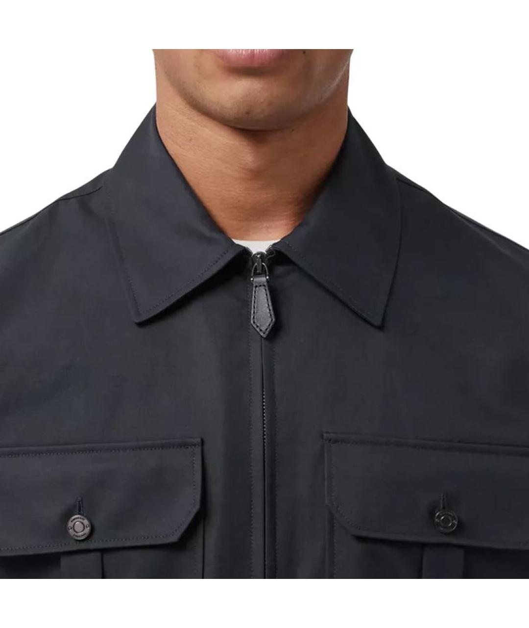 BURBERRY Темно-синяя хлопковая куртка, фото 2