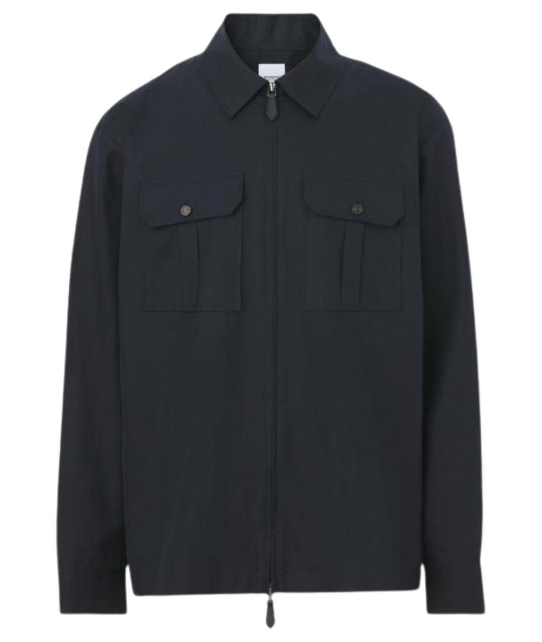 BURBERRY Темно-синяя хлопковая куртка, фото 1