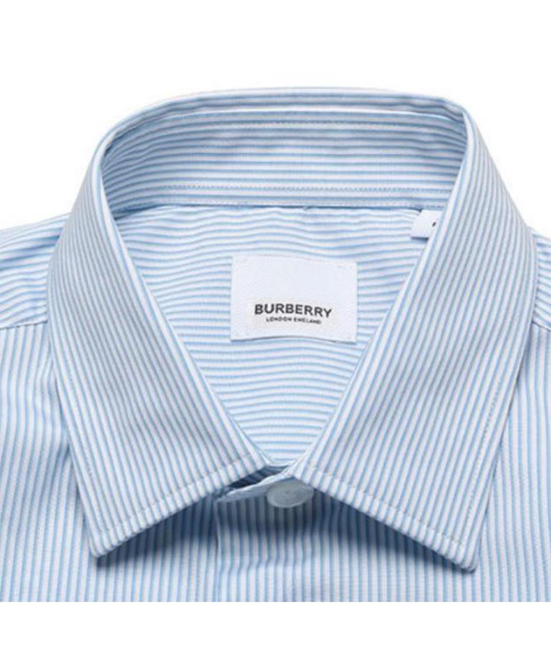 BURBERRY Голубая хлопковая классическая рубашка, фото 3