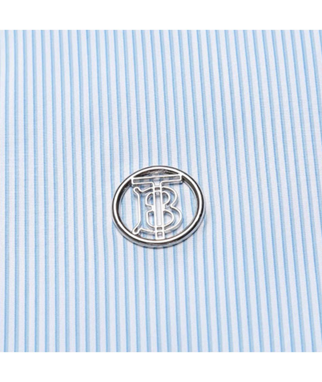 BURBERRY Голубая хлопковая классическая рубашка, фото 5