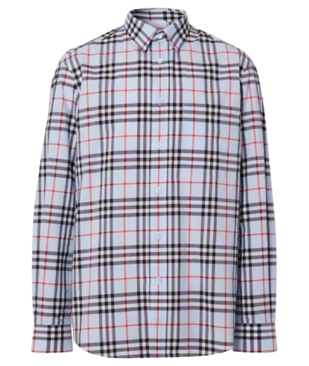 BURBERRY Голубая хлопковая кэжуал рубашка, фото 1
